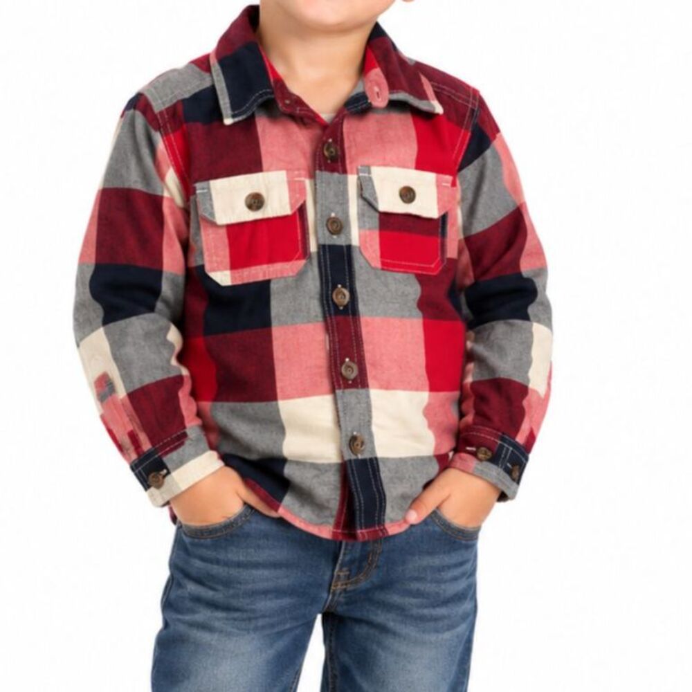 🔥 5 for $30 🔥 Carter’s Boys Fleece-Lined Flannel Shirt | Size 4